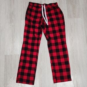 Calvin Klein Red and Black Plaid Sleepwear Pants